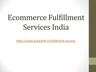 ecommerce fulfillment services india
