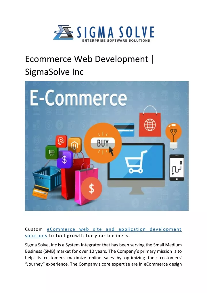 ecommerce web development sigmasolve inc