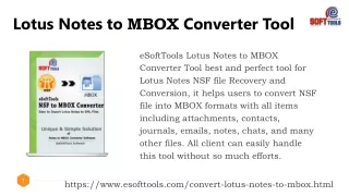 Lotus Notes to MBOX Converer Tool