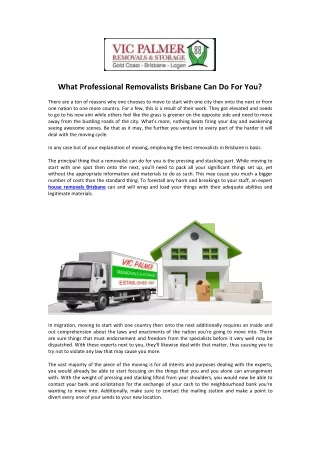 what professional removalists brisbane
