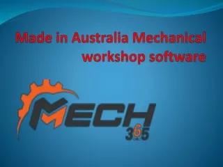 Made in Australia Mechanical workshop software