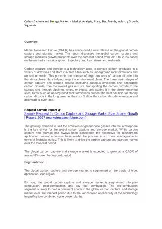 carbon capture and storage market market analysis