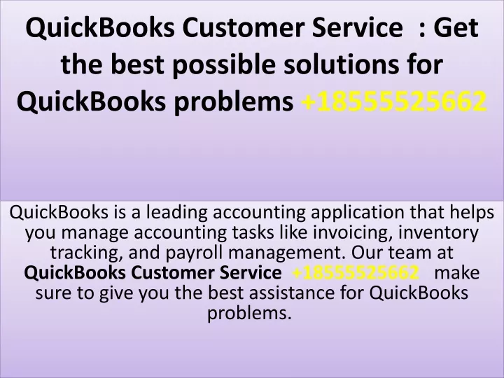 quickbooks customer service get the best possible solutions for quickbooks problems 18555525662