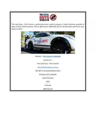 the local guys pest control a professional pest