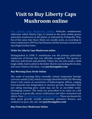 Visit to Buy Liberty Caps Mushroom online
