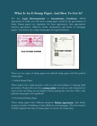 what is an e stamp paper and how to get it