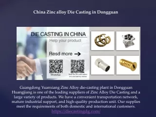 China Zinc alloy Die Casting in Dongguan