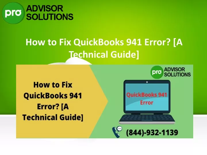 how to fix quickbooks 941 error a technical guide