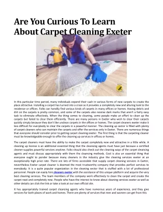 are you curious to learn about carpet cleaning