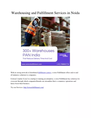 warehousing and fulfillment services in noida