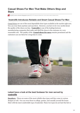 Casual Shoes For Men That Make Others Stop and Stare | Vostrolife