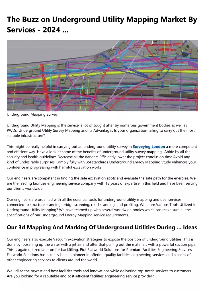 the buzz on underground utility mapping market