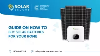 Guide on How to Buy Solar Batteries for Your Home