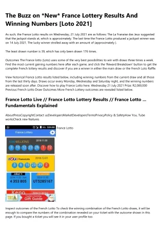 From Around the Web: 20 Fabulous Infographics About France Lotto