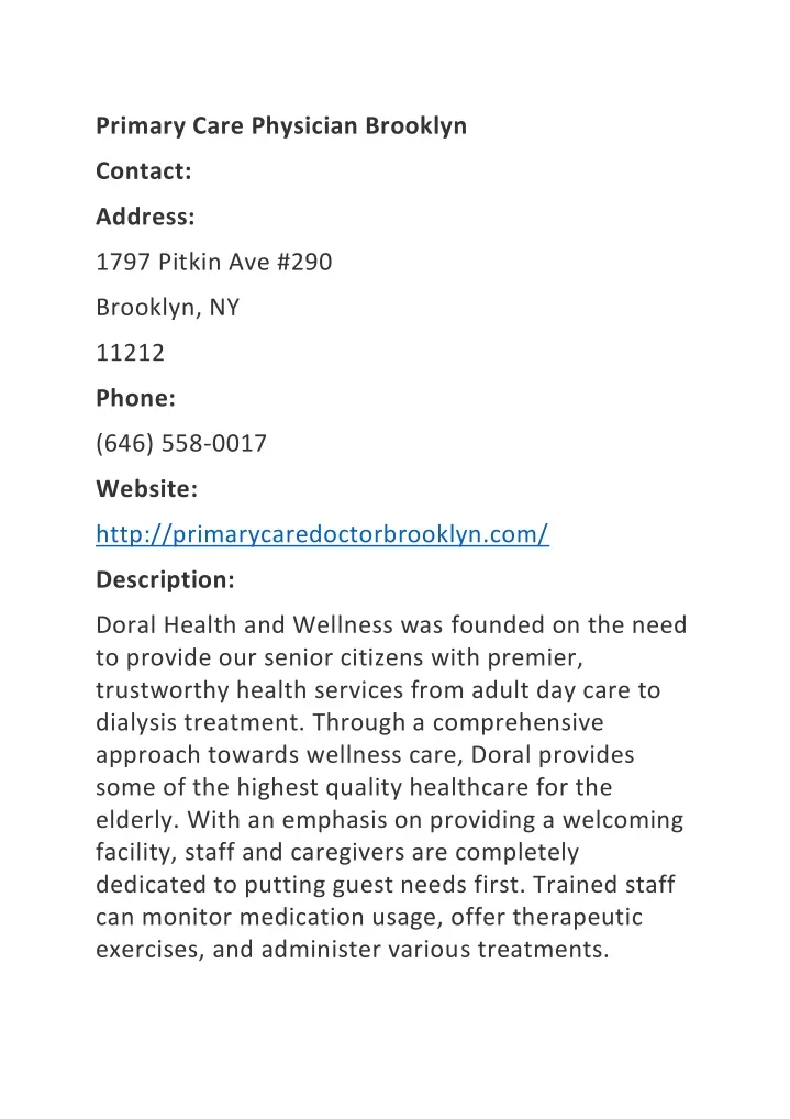 primary care physician brooklyn