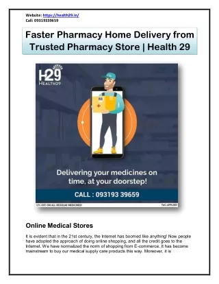 Faster Pharmacy Home Delivery From Trusted Pharmacy Store | Health 29