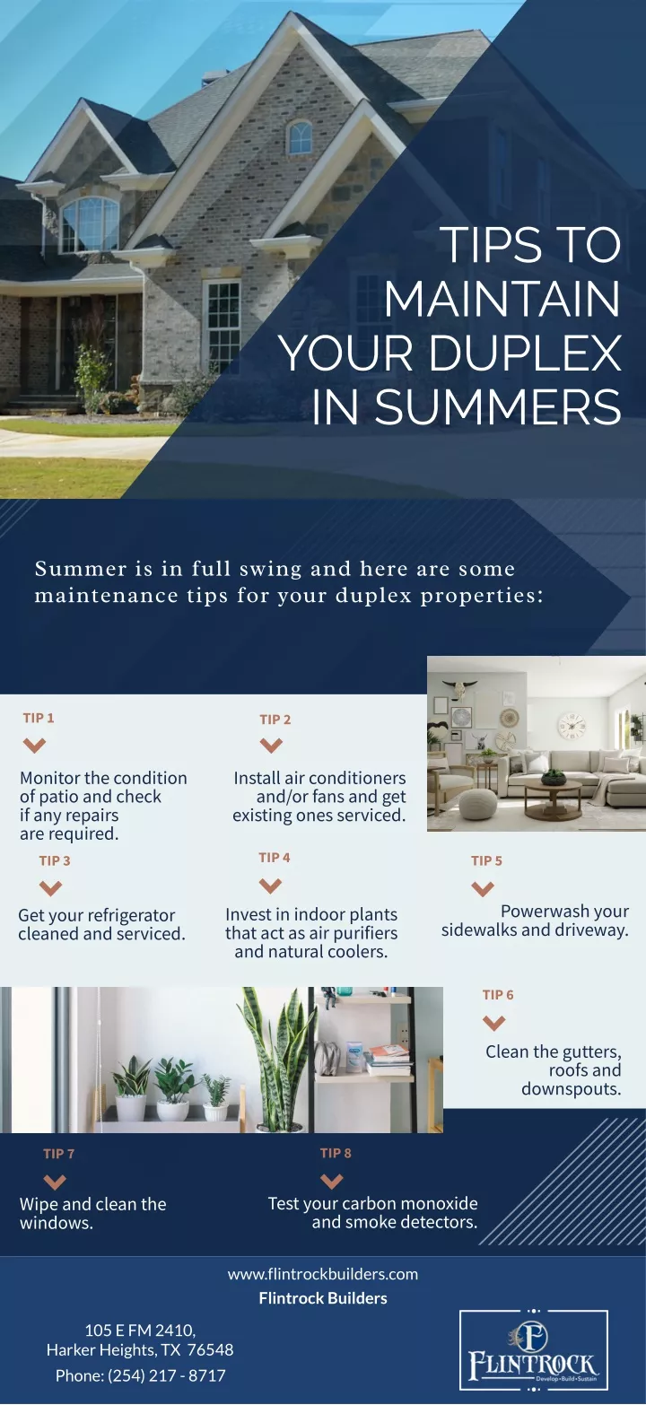 tips to maintain your duplex in summers