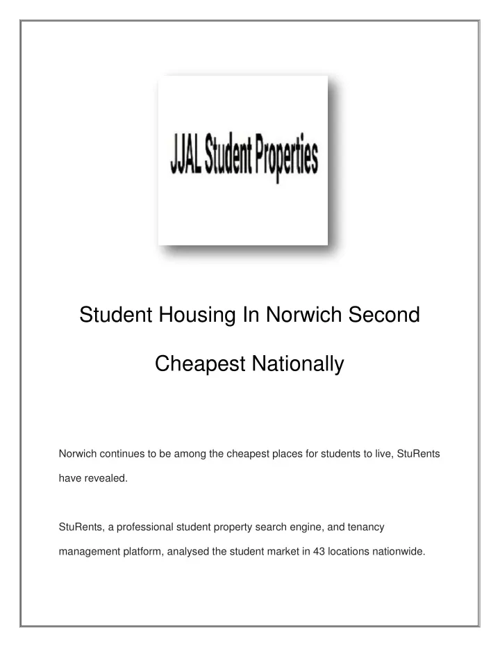 student housing in norwich second