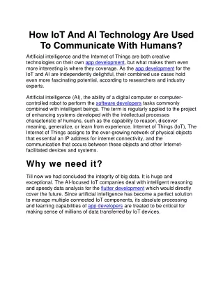 how iot and ai technology are used to communicate