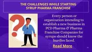 The Challenges While Starting Syrup Pharma Franchise |  91-7206070155