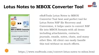 Lotus Notes NSF to MBOX Converter Tool