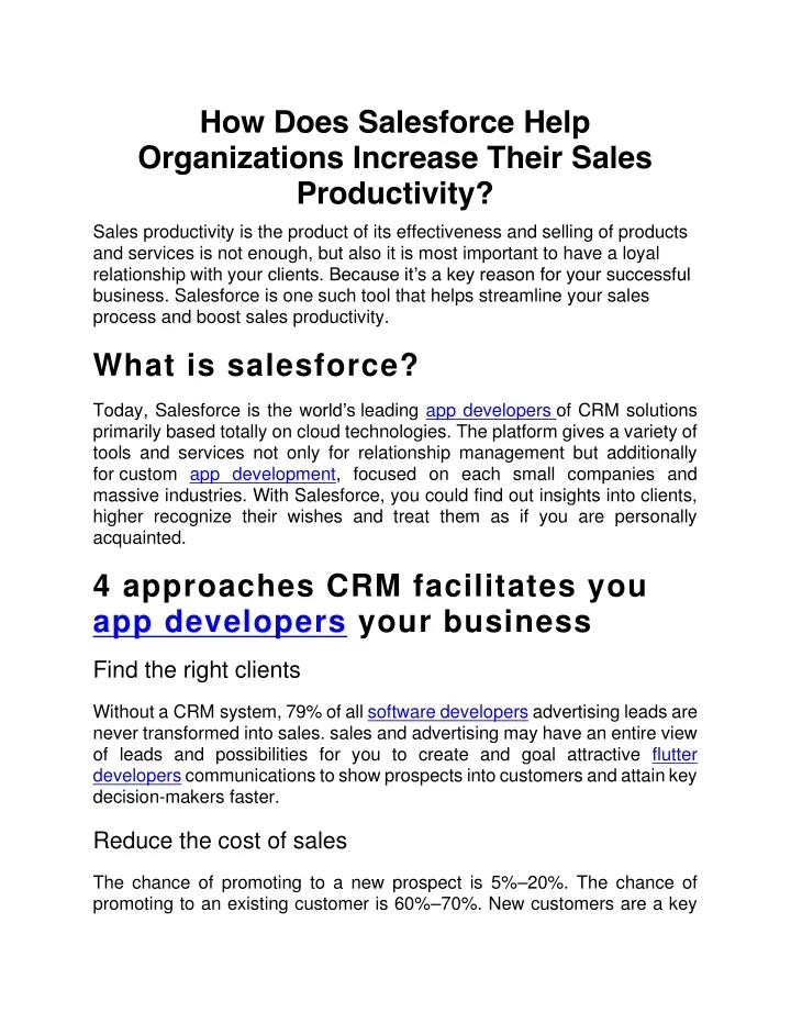 how does salesforce help organizations increase
