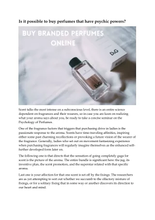 is it possible to buy perfumes that have psychic