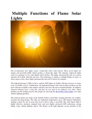 multiple functions of flame solar lights