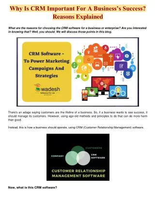 Why Is CRM Important For A Business’s Success? Reasons Explained