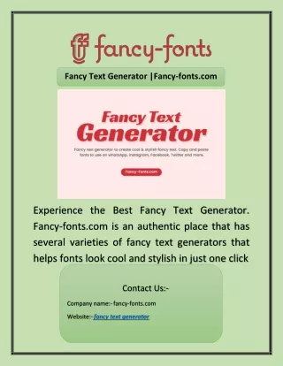 Fancy Text Generator |Fancy-fonts.com