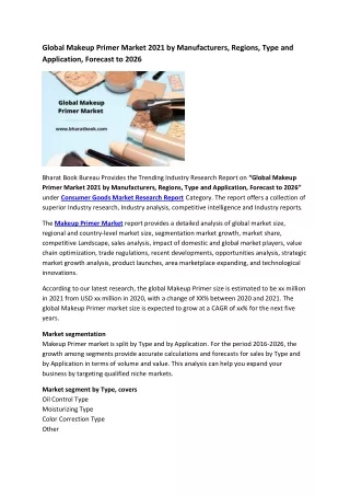 global makeup primer market 2021 by manufacturers
