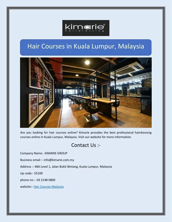hair courses in kuala lumpur malaysia