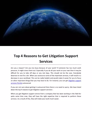 Top 4 Reasons to Get Litigation Support Services