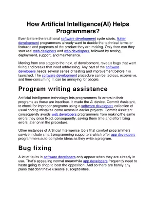 how artificial intelligence ai helps programmers