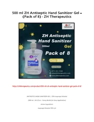500 ml ZH Antiseptic Hand Sanitizer Gel