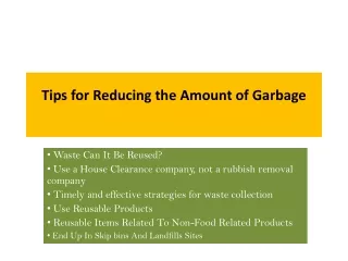 tips for reducing the amount of garbage
