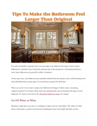 tips to make the bathroom feel larger than