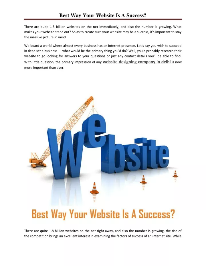 best way your website is a success