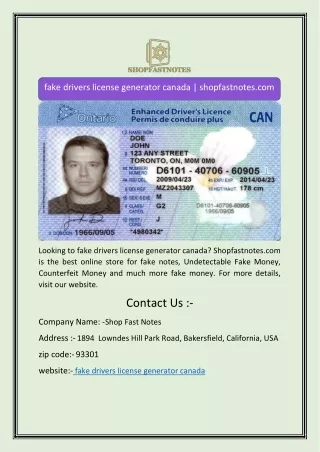 fake drivers license generator canada