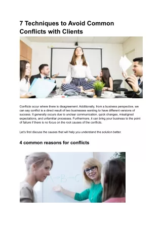7 Techniques to Avoid Common Conflicts with Clients