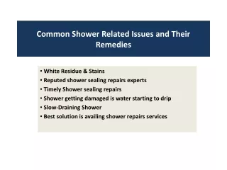common shower related issues and their remedies