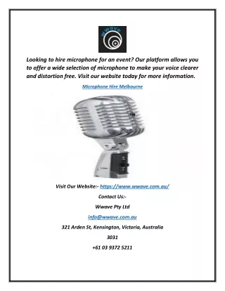 looking to hire microphone for an event
