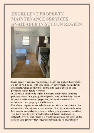 excellent property maintenance services available