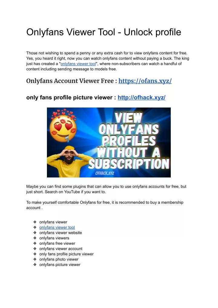 onlyfans viewer tool unlock profile