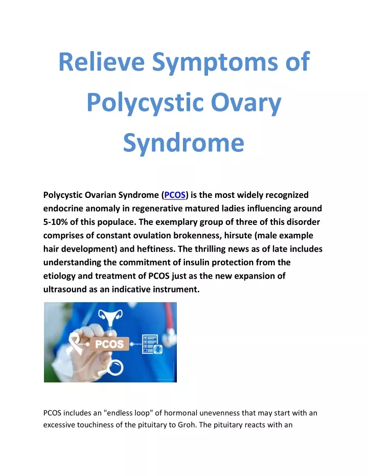 relieve symptoms of polycystic ovary syndrome