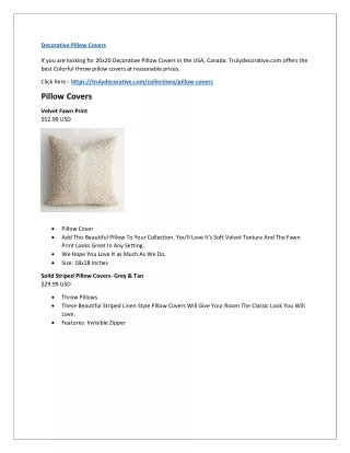 decorative pillow covers if you are looking