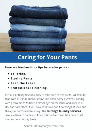 Caring for Your Pants
