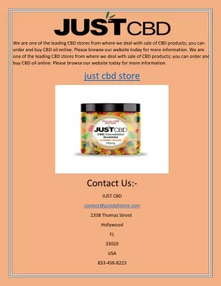 we are one of the leading cbd stores from where