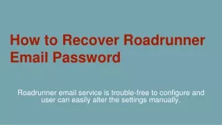 how to recover roadrunner email password
