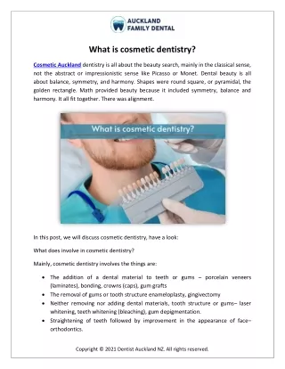 What is cosmetic dentistry?